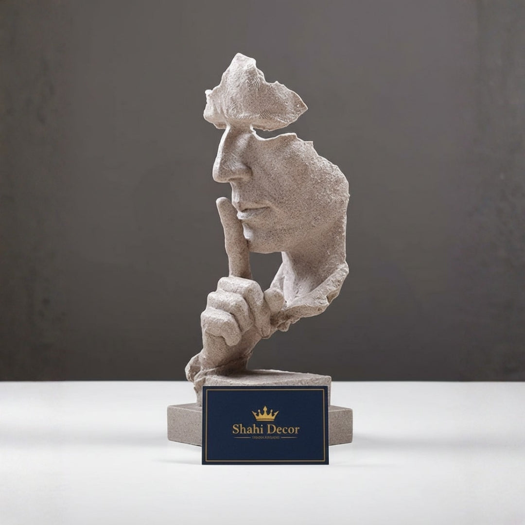 Antique Sandstone "Silence is Golden" Abstract Sculpture
