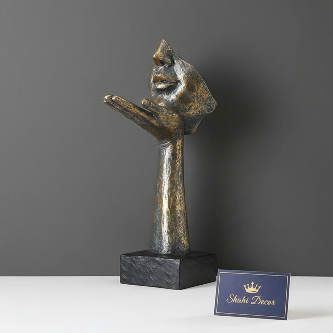 Antique Bronze "Whisper of Silence" Abstract Sculpture