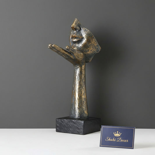 Antique Bronze "Whisper of Silence" Abstract Sculpture