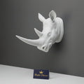 Majestic Arctic Rhino Wall-Mounted Sculpture