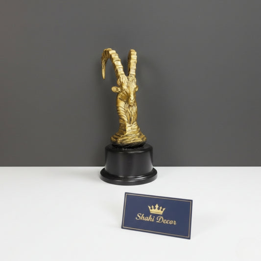 Antique Gold Ibex Head Bust