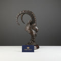 Antique Bronze Ibex Head Bust