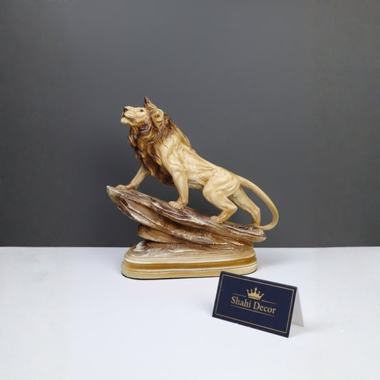 Golden Sand Roaring Lion Sculpture