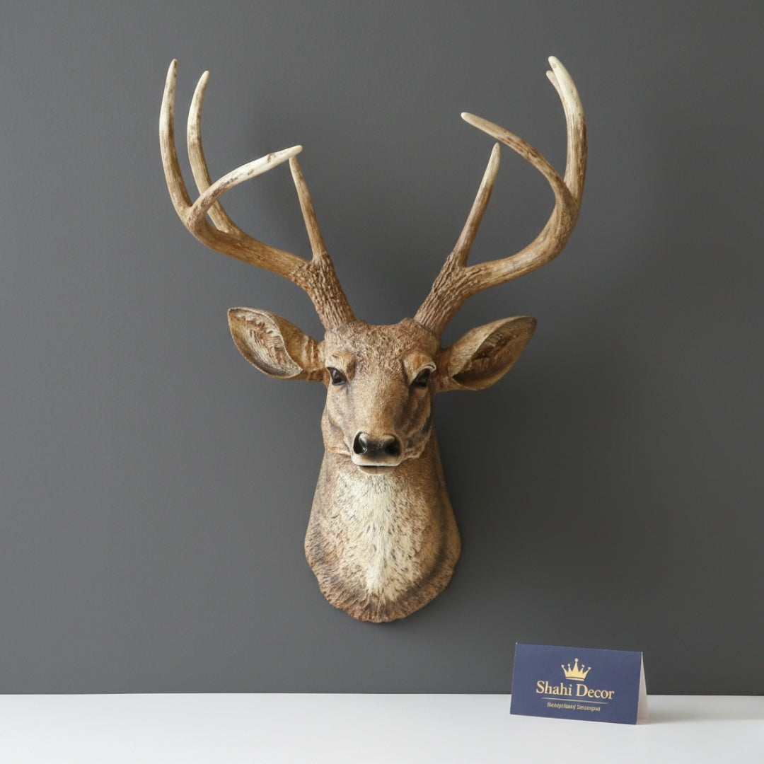 Naturalistic Buck Deer Head Wall Sculpture