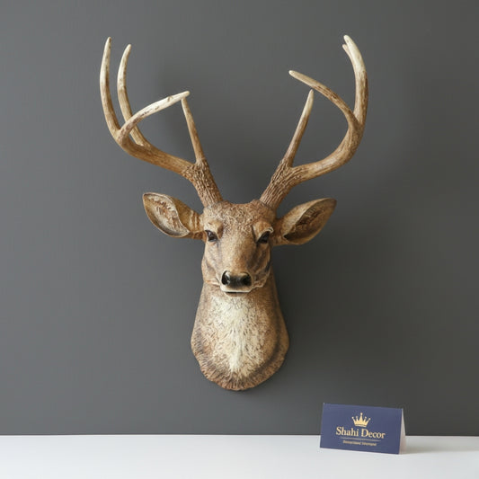 Naturalistic Buck Deer Head Wall Sculpture