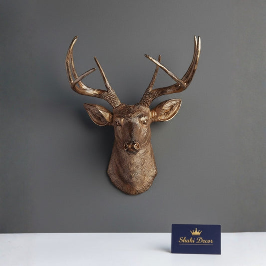 Antique Bronze Stag Wall Sculpture