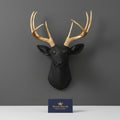 Matte Black & Gold Stag Wall Sculpture