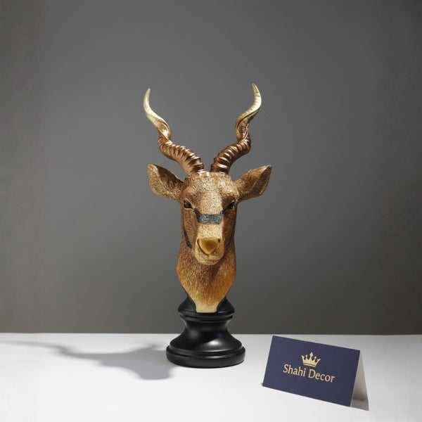 Antique Gold Antelope Head Bust