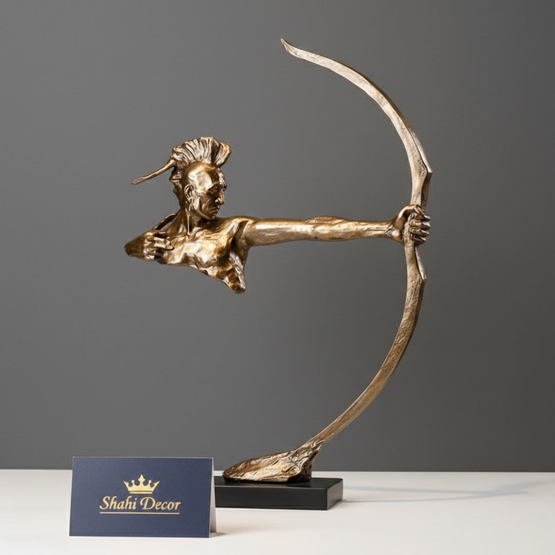 Antique Bronze Archer Artistic Sculpture