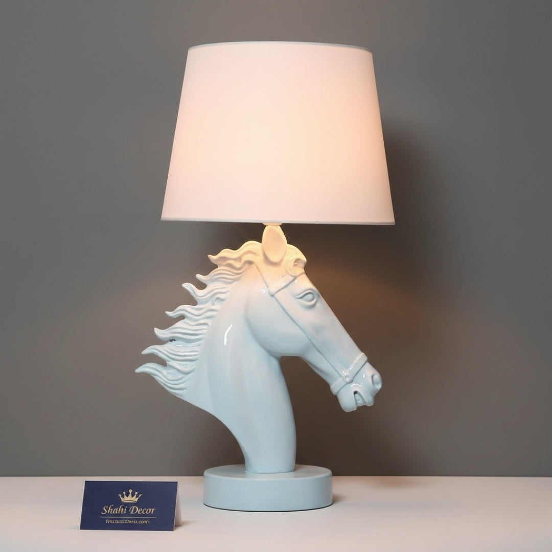 Modern White Horse Head Table Lamp