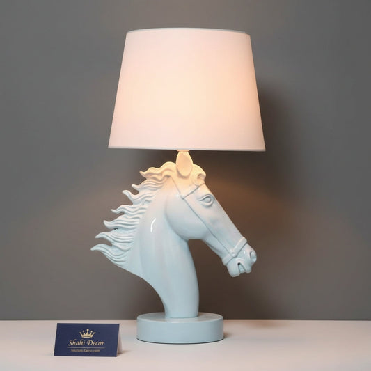 Modern White Horse Head Table Lamp