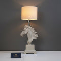 Antique Cream Horse Head Table Lamp