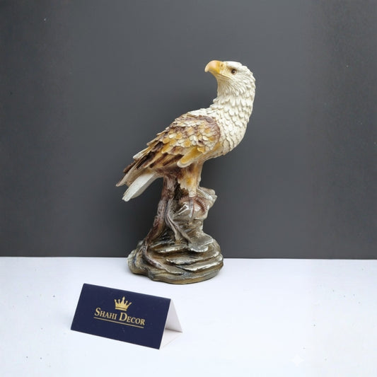 Antique White & Brown Eagle Sculpture