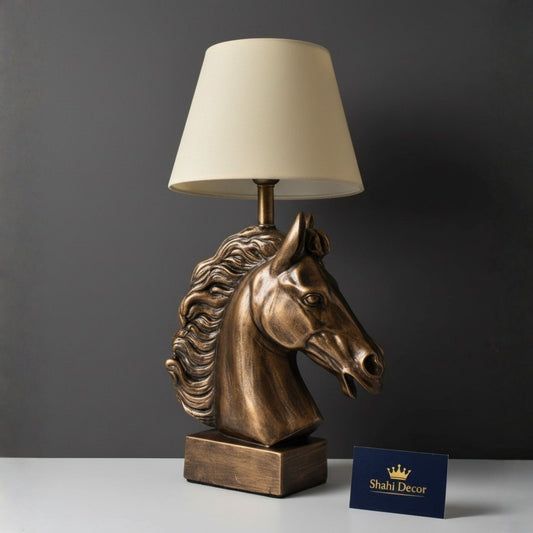 Antique Bronze Noble Horse Head Table Lamp