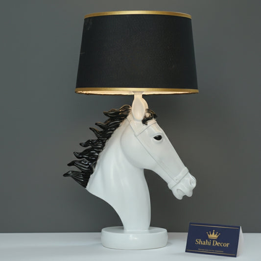 Contemporary Monochrome Horse Head Table Lamp