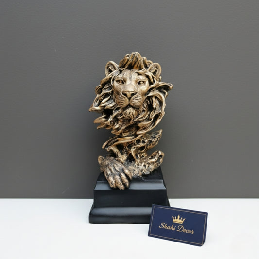 Antique Gold Lion Head Bust