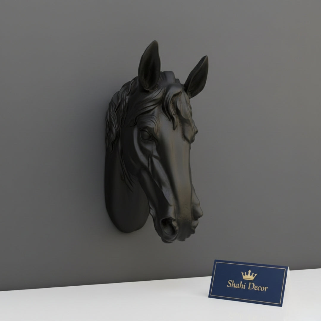 Matte Black Equestrian Wall Sculpture