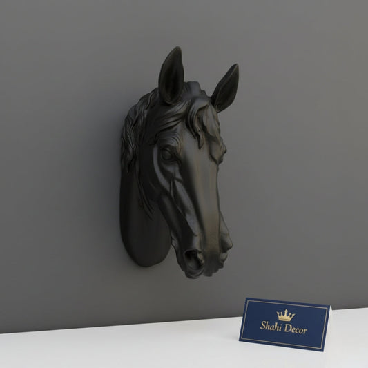 Matte Black Equestrian Wall Sculpture