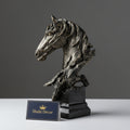 Antique Bronze Windswept Horse Head Sculpture