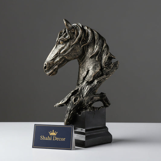Antique Bronze Windswept Horse Head Sculpture