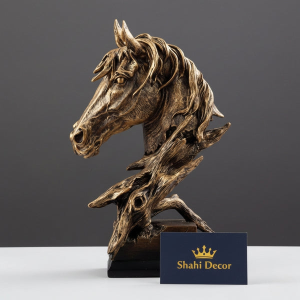 Antique Bronze & Gold Windswept Horse Head Sculpture