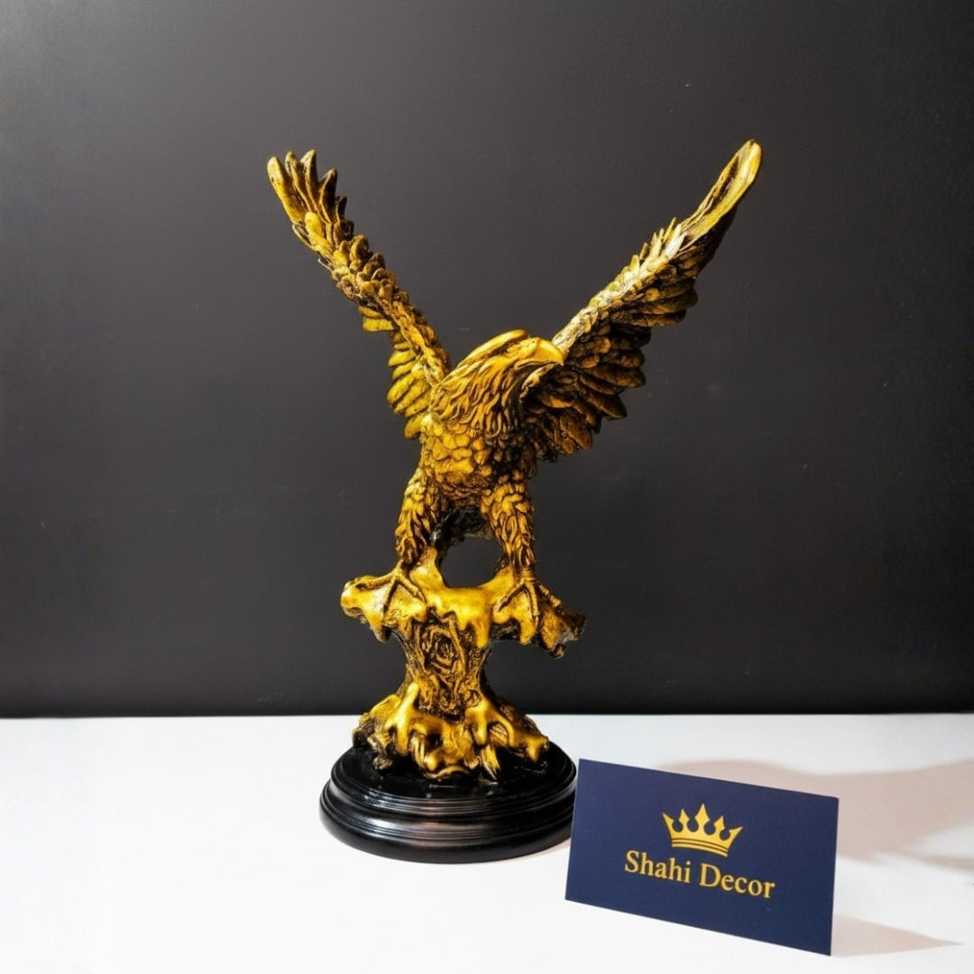 Golden Soaring Eagle Sculpture