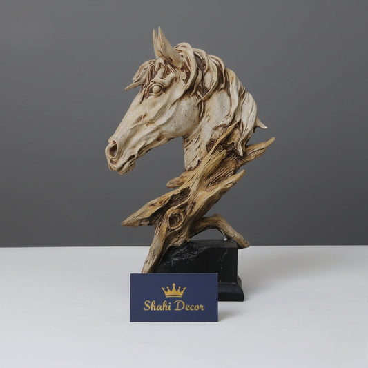 Antique Cream Windswept Horse Head Sculpture