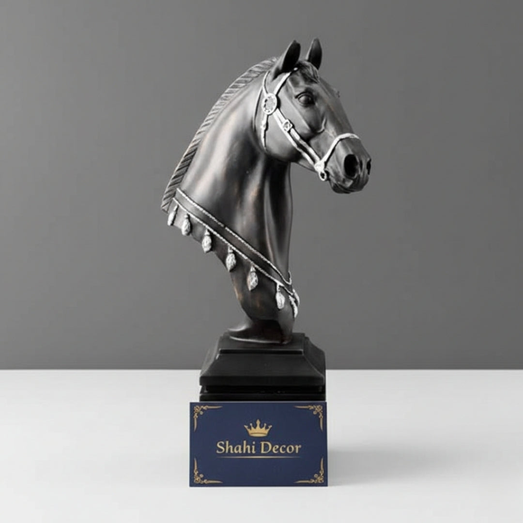 Antique Black Ceremonial Horse Head Sculpture