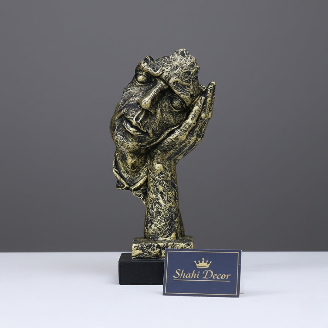 Antique Gold Reflective Thinker Sculpture