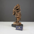 Antique Bronze "See No Evil" Abstract Sculpture