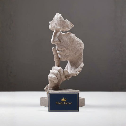 Antique Sandstone "Silence is Golden" Abstract Sculpture