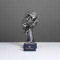 Antique Black & Silver Reflective Thinker Sculpture
