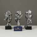 Antique Silver "The Three Truths" Abstract Sculpture Set