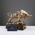 Antique Bronze "Market Momentum" Charging Bull Sculpture