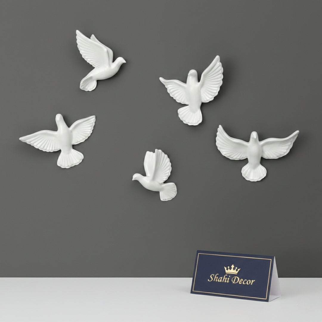 Serene Flight White Doves Wall Art Set