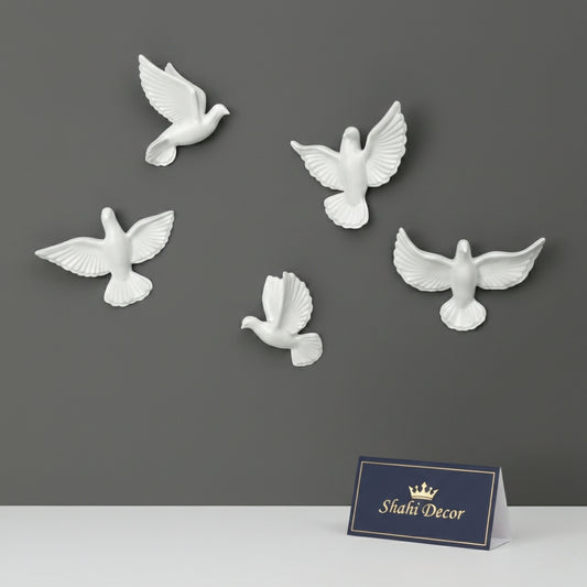 Serene Flight White Doves Wall Art Set