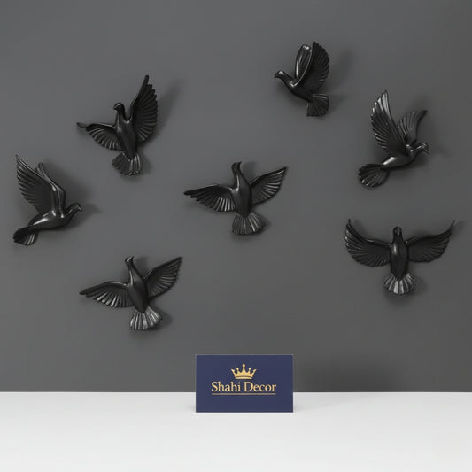 Stately Obsidian Bird Wall Art Set