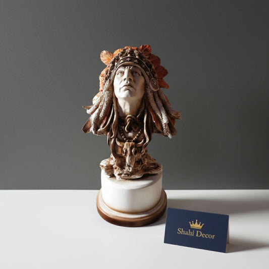 Indigenous Tribal Warrior Sculptural Bust