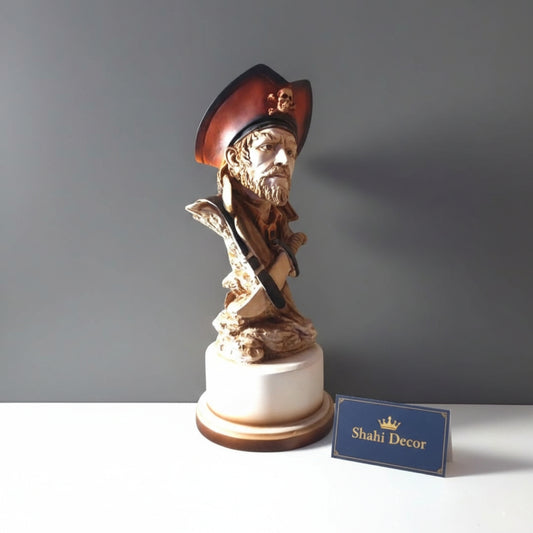 Sea-Weathered Pirate Captain Sculptural Bust