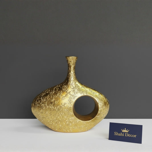 Gilded Flora Abstract Doughnut Vase