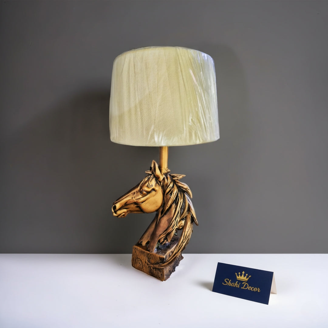 Antique Bronze Equestrian Sculptural Table Lamp