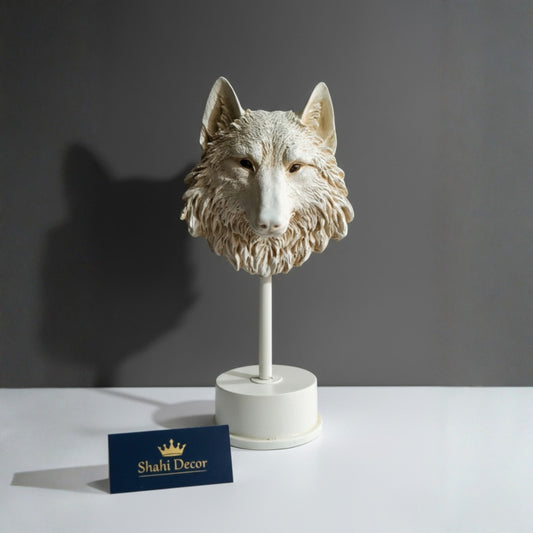 Arctic White Wolf Sculptural Bust