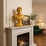 Alexander Great Bust Statue Gold - Image 3