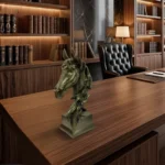 Horse Head Sculpture Antique Gold - Image 3
