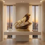 Majestic Lion Statue Golden Beige - Image 5