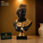 Greek Male Bust Black Gold Finish - Image 2