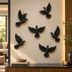 Flying Bird Wall Decor 6-Piece Black