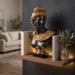Greek Male Bust Black Gold Finish - Image 3