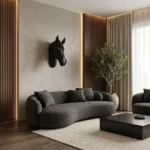 Horse Head Sculpture in Matte Black - Image 5