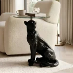Leopard Side Table Matte Black